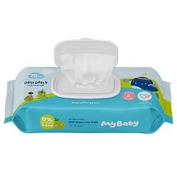 مای بیبی دستمال مرطوب کودک حاوی روغن زیتون 70 عددی